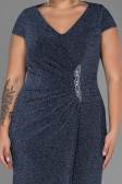 Robe De Soirée Grande Taille Longue Indigo ABU2870