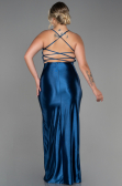 Robe De Soirée Grande Taille Satin Longue Vert Pétrole ABU3053