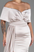 Robe Grande Taille Satin Longue Vison ABU2873