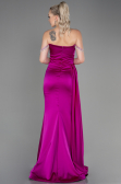 Robe De Soirée Satin Longue Fushia ABU2618