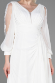 Robe de Soirée Longue Mousseline Blanc ABU3220