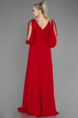 Robe de Soirée Longue Mousseline Rouge ABU3220