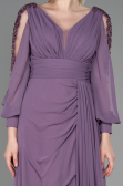 Robe de Soirée Longue Mousseline Lavande ABU3220