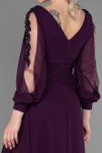 Robe de Soirée Longue Mousseline Violet ABU3220