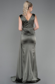 Robe de Soirée Longue Satin Kaki ABU3235
