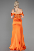 Robe De Soirée Satin Longue Orange ABU2087