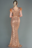 Robe de Soirée Longue Saumon ABU881
