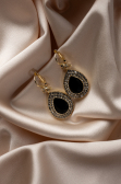 Boucle D'Oreille Noir-Or UK527