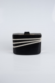 Sac de Soirée Luxe Plâtre Noir-Argent SH822