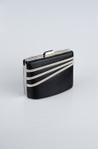Sac de Soirée Luxe Plâtre Noir-Argent SH822