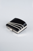 Sac de Soirée Luxe Plâtre Noir-Argent SH822