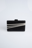 Sac De Soirée Luxe Plâtre Noir-Argent SH819