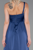 Robe de Soirée Longue Mousseline Indigo ABU3204