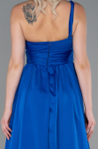 Robe de Soirée Longue Mousseline Bleu Saxe ABU3204