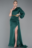 Robe de Soirée Longue Satin Émeraude ABU2625