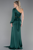 Robe de Soirée Longue Satin Émeraude ABU2625