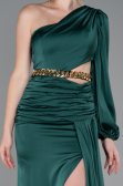 Robe de Soirée Longue Satin Émeraude ABU2625