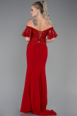 Robe Queue de Poisson Longue Dantelle Rouge ABU2581