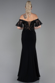 Robe Queue de Poisson Longue Dantelle Noir ABU2581