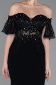 Robe Queue de Poisson Longue Dantelle Noir ABU2581