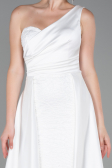 Robe de Soirée Longue Satin Blanc ABU2933