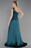 Robe de Soirée Longue Satin Émeraude ABU2933