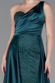 Robe de Soirée Longue Satin Émeraude ABU2933