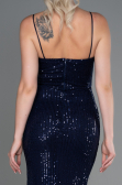 Tenue de Soirée Longue Squameuse Bleu Marine ABU3246