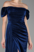 Robe De Soirée Longue Bleu Marine ABU2657