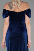 Robe De Soirée Longue Bleu Marine ABU2657