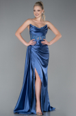 Robe De Soirée Satin Longue Indigo ABU2127