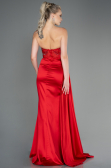 Robe de Soirée Longue Satin Rouge ABU2127