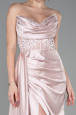 Robe De Soirée Satin Longue Poudre ABU2127
