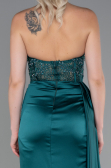 Robe de Soirée Longue Satin Émeraude ABU2127