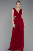 Robe De Cérémonie Mousseline Rouge Bordeaux ABT075