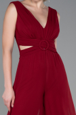 Robe De Cérémonie Mousseline Rouge Bordeaux ABT075