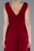 Robe De Cérémonie Mousseline Rouge Bordeaux ABT075