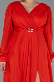 Robe de Soirée Grande Taille Longue Mousseline Fleur de Grenade ABU3254