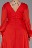 Robe de Soirée Grande Taille Longue Mousseline Fleur de Grenade ABU3254