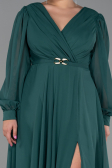 Robe de Soirée Grande Taille Longue Mousseline Émeraude ABU3254