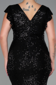Robe Grande Taille Longue Noir ABU1045
