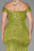 Robe Grande Taille Longue Squameuse Pistache vert ABU3203