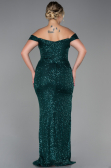 Robe Grande Taille Longue Squameuse Émeraude ABU3203