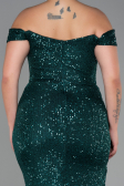 Robe Grande Taille Longue Squameuse Émeraude ABU3203