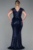 Robe de Soirée Longue Bleu Marine ABU1044