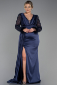 Robe Grande Taille Longue Bleu Marine ABU3237