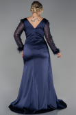Robe Grande Taille Longue Bleu Marine ABU3237