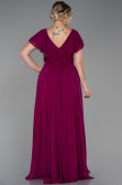 Robe Grande Taille Longue Prune ABU032