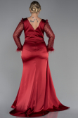 Robe Grande Taille Longue Rouge Bordeaux ABU3237
