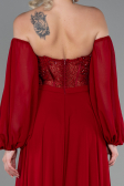 Robe de Soirée Longue Mousseline Rouge ABU3265